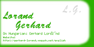 lorand gerhard business card